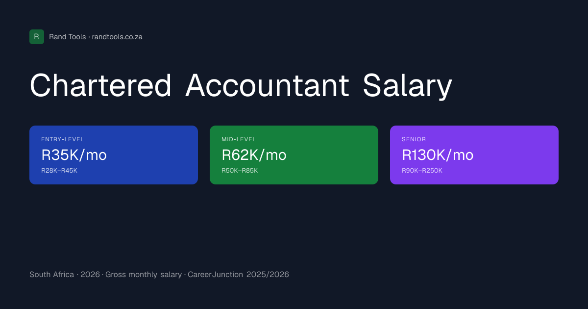 Chartered Accountant (CA) Salary in South Africa (2026) | Rand Tools